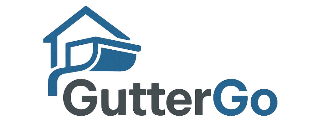 GutterGo logo — blue gutter and downspout under a rooftop
